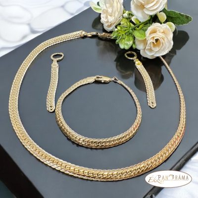 14K Gold Filled nyaklánc, karkötő és fülbevaló szett - Míra