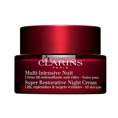 Clarins Szuper Regeneráló Éjszakai Krém, Anti-Aging Hidratáló Érett Bőrre, 50ml