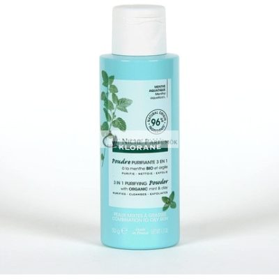 Klorane 3 az 1-ben Tisztító Por Organikus Mentával és Agyaggal