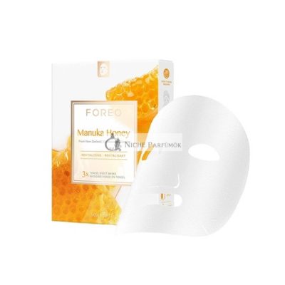 FOREO Manuka Méz Revitalizáló Arcpakolás Száraz és Fáradt Bőrre, 3 db, Anti-Aging, Mélyen Tápláló Tiszta Formula - UFO Eszközökkel Kompatibilis