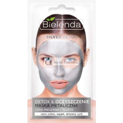 Bielenda Ezüst Detox Arcmaszk Aktív Szénnel és Ezüsttel Zsíros és Tiszátlan Bőrre 8g