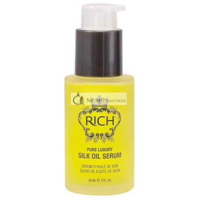 RICH Tiszta Luxus Selyem Olaj Szérum Organikus Jojoba és Édes Mandula Olajjal Minden Hajtípusra, 60ml