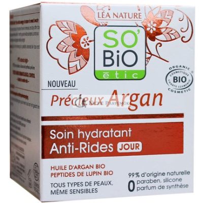 SO'BiO étic Precious Argan Cosmos Organikus Ránctalanító Hidratáló Nappali Krém, 50ml