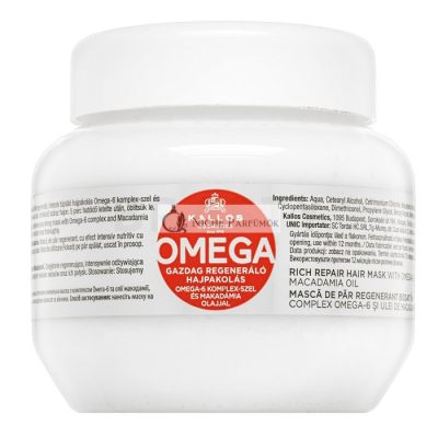 Kallos Omega Rich Repair Hair Mask erősítő maszk töredezett hajra 275 ml