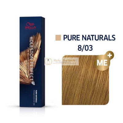 Wella Professionals Koleston Perfect Me+ Pure Naturals professzionális permanens hajszín 8/03 60 ml