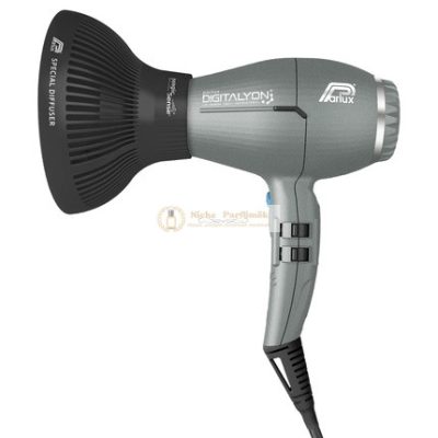 Parlux Digitalyon Pack MagicSense Diffúzorral, Professzionális Digitális Hajszárító Negatív Ionokkal, Olaszország, Csillámpor Szürke