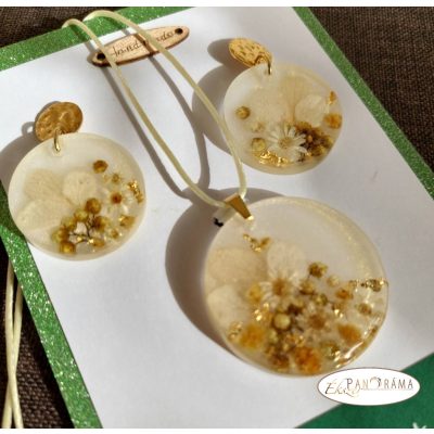 Kézműves, egyedi fülbevaló és medálos lánc szettben - Clarity