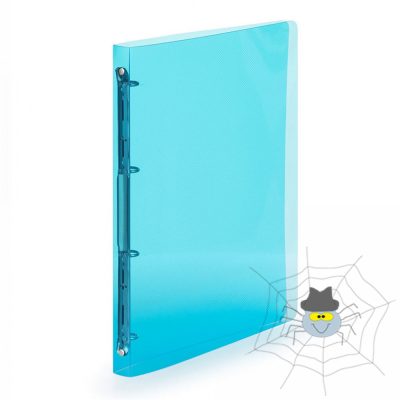 PP Gyűrűskönyv A4, 4 gyűrűs 2cm gerinc áttetsző - kék