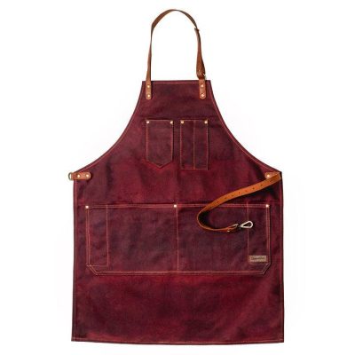 Dapper Dan Barber Apron Oxblood borbély munkakötény