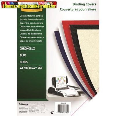 Hátlap, A4, 250 g, fényes, FELLOWES Chromo, piros (53783)