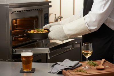 Sütőkesztyű pár, pamut, 40 cm, hőálló 250 °C-ig