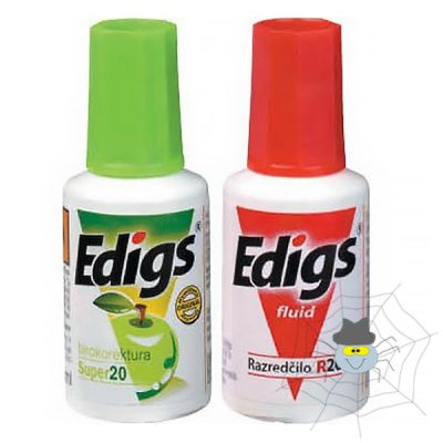 Hibajavító szett EDIGS ecsetes hibajavító folyadék+higító 20 ml