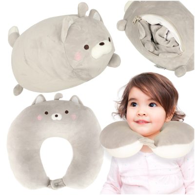 2 az 1-ben nyak- és utazópárna repülőre, autóba – macska figurás