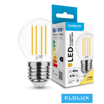 Modee LED Izzó Filament G.Mini G45 4W E27 360° 2700K (470 lumen) ERP