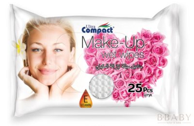 Ultra Compact sminkeltávolító kendő rózsa illattal – 25 db, gyengéd és bőrbarát tisztítás