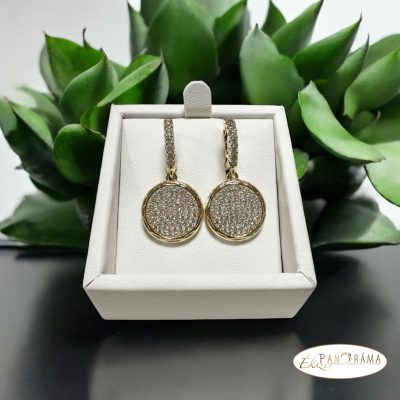 14K Gold Filled, apró kristályos lógós fülbevaló - Kamilla