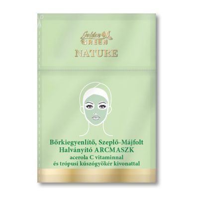 Golden Green Nature bőrkiegyenlítő,szeplőhalványító tablettás fátyol arcmaszk aktiváló szérummal,1db