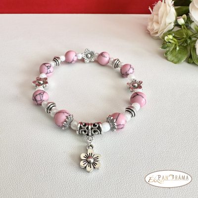 Ásványkő karkötő - rózsaszín türkiz