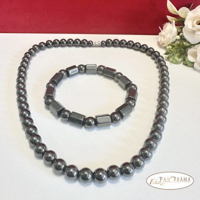 Hematit nyaklánc karkötővel Szettben- Hematit magnetit