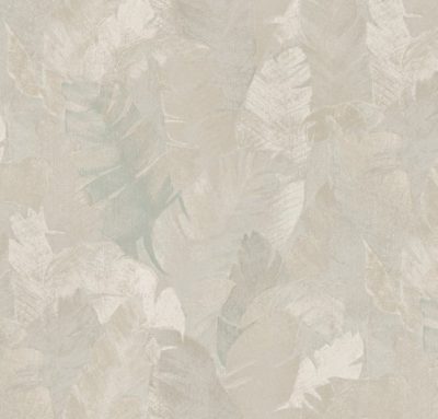 Yazmin - Szürke levél mintás tapéta 