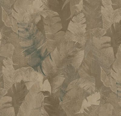 Yazmin - Barna levél mintás tapéta 