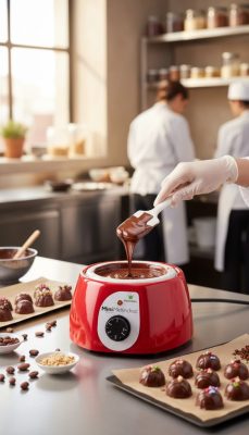 Csokoládé temperáló, mini analóg, piros, 1,8 l, 26x26x16 cm a Martellato-tól