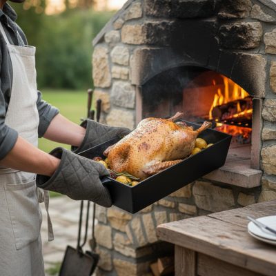 Öntöttvas Tepsi kemencébe, 52x31x10 cm - Német minőség