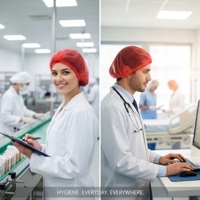 Hajháló, piros, polipropilén - 100 db-os csomag