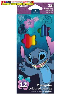 Stitch Színes ceruza készlet háromszögletű 12db/cs (54786)