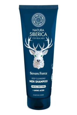 Natura Siberica Severe force mélytisztító sampon minden hajtípusra férfiaknak, 200 ml