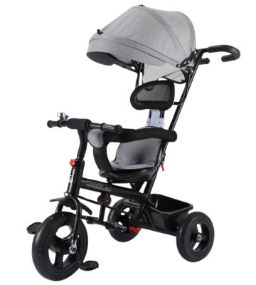 MK H-Trike Hunter tricikli szülőkormánnyal és lábtartóval szürke színben