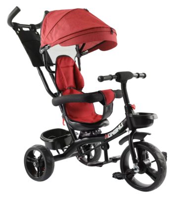 MK H-Trike Hurricane tricikli 360 fokban forgatható üléssel piros-fekete színben