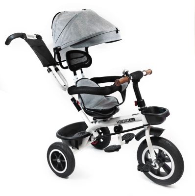 MK H-Trike Hawk tricikli 360 fokban forgatható üléssel szülőkormánnyal és lábtartóval szürke színben