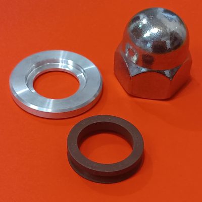 Tartozék Speidel gyümölcsdarálóhoz – késrögzítő szett (alátét, anya, V tömítőgyűrű)