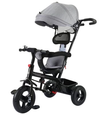 MK H-Trike Hunter tricikli szülőkormánnyal és lábtartóval szürke színben