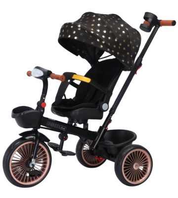 MK H-Trike Highline tricikli 360 fokban forgatható üléssel és szülőkormánnyal fekete színben