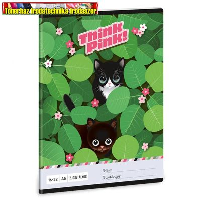 Iskolai füzet A/5 2. osztály kisalakú 16-32 vonalas ARS UNA Think Pink