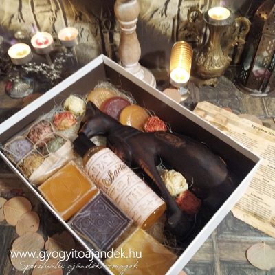 Egyiptomi ajándékcsomag kézműves szappanokkal - Bastet istennő