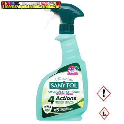 Sanytol 4 Actions Fertőtlenítő hatású univerzális tisztítószer szórófejes 500 ml Lime Pure 