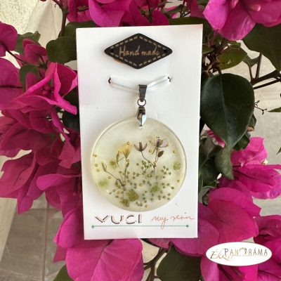 Kézműves, egyedi medál acél lánccal - Mező