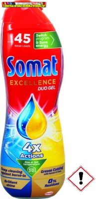 Somat Excellence Duo Gel gépi mosogatószer gél 45 mosogatás Lemon-Lime 810 ml