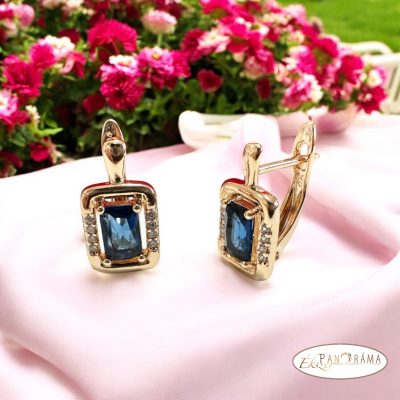  18K Gold Filled fülbevaló - Simona blue