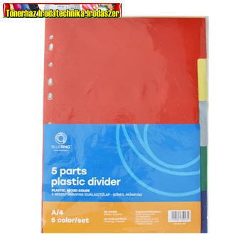 Elválasztólap színes műanyag 5 részes BLUERING