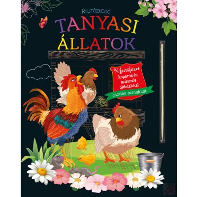 REJTŐZKÖDŐ TANYASI ÁLLATOK - Kifestőfüzet kaparós és színezős oldalakkal