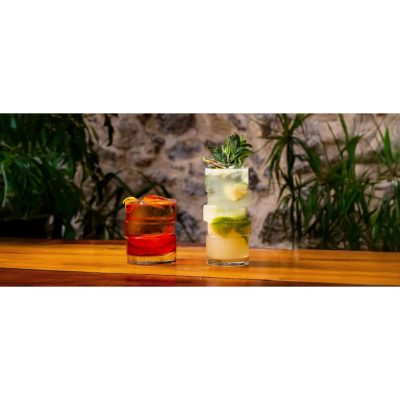 The Glitch koktélos pohár 400 ml, 6 db-os csomag - bartender tervezte különleges Collins koktélos pohár