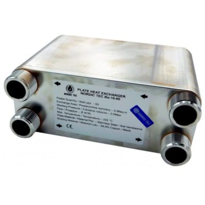 Lemezes hőcserélő 70 lemezes 1" csatlakozás 220 kW maximális teljesítmény