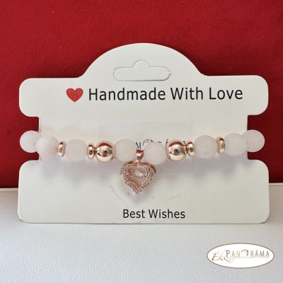 Ásványkő Karkötő - Matt rózsakvarc