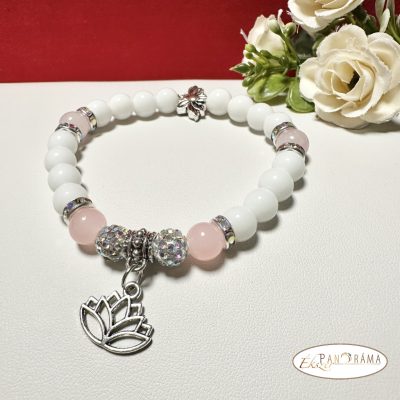 Ásványkő Karkötő - Jade, rózsakvarc