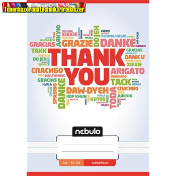 Füzet, A5, szótár, 31-32, (A/5) Nebulo -Thank you -