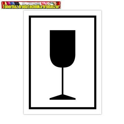 Öntapadó Információs címke, papír - Törékeny óvatosan kezelendő 7,5cmx10cm